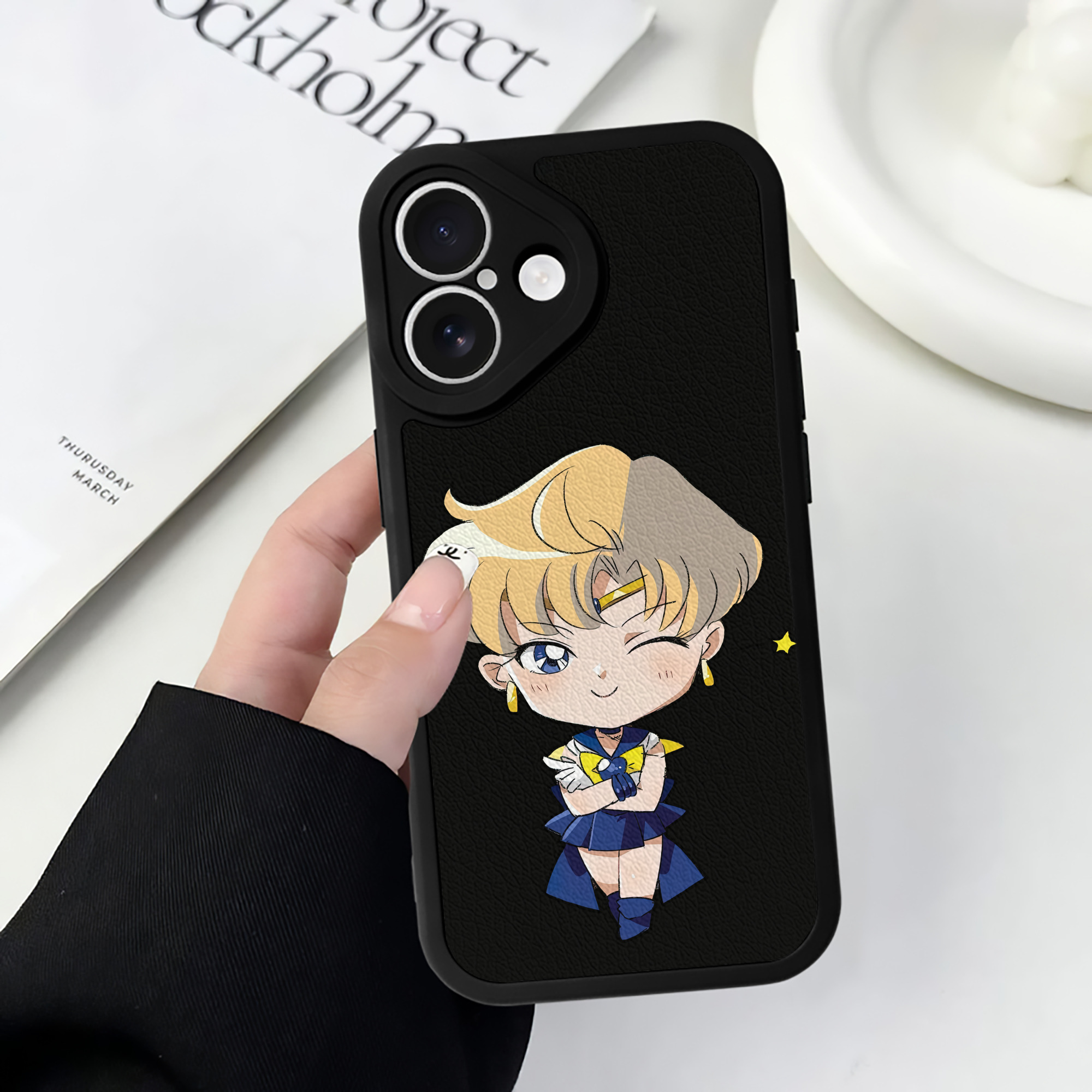 （画像用） 美少女戦士セーラームーン 天王はるか Sailor Moon Tenoh Haruka 【iPhone 16シリーズ対応】シリコンスマホケース（レザー調） 材質：シリコン